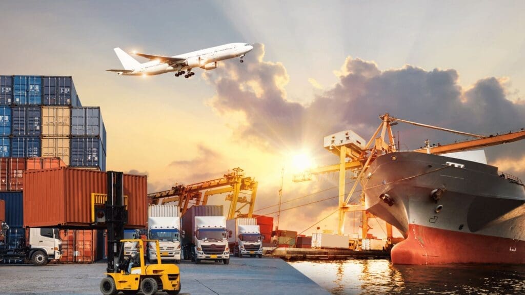 logistics network security architecture showing fleet connectivity warehouse systems and supply chain infrastructure